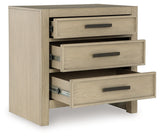 Calmoro Nightstand front view showing drawer details