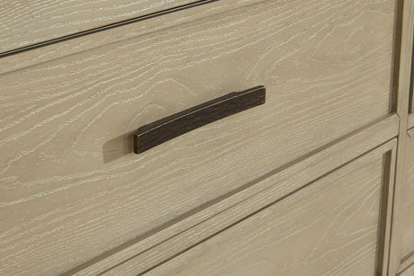 Calmoro Gray Chest of Drawers blackened steel handle detail
