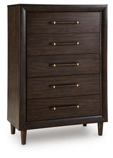 Dantenton Merlot Chest of Drawers angled closed drawer