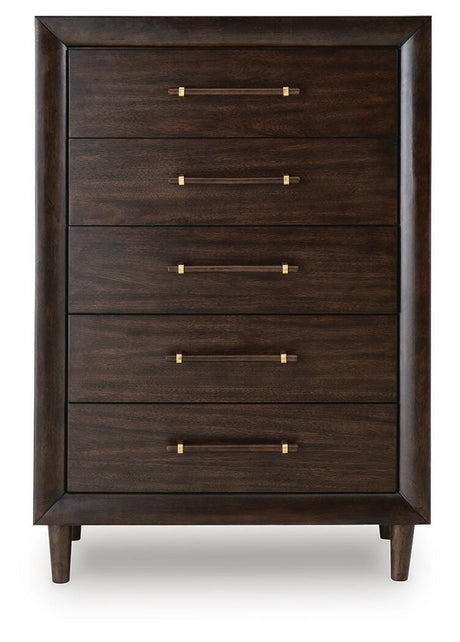 Dantenton Merlot Chest of Drawers front head-on view