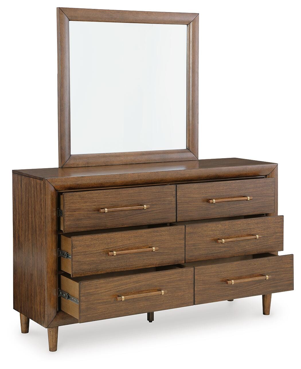 Lyncott Brown Upholstered Bedroom Set angled view