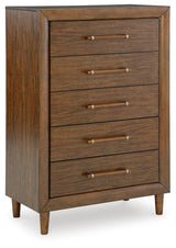 Lyncott Brown Upholstered Bedroom Set angled view