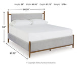 Lyncott Brown Upholstered Bedroom Set dimension view