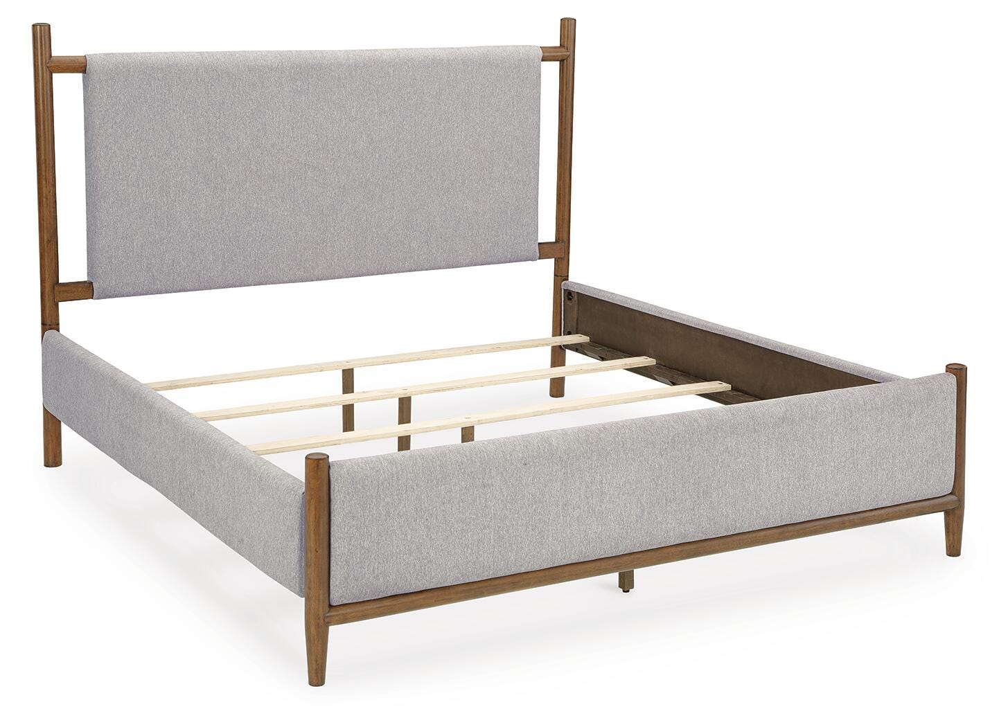 Lyncott Brown Upholstered Bedroom Set angled view