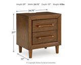 Lyncott Brown Upholstered Bedroom Set dimension view