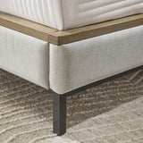 Tomtyn bed footboard detail with metal leg finish