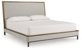 Tomtyn upholstered queen bed side view