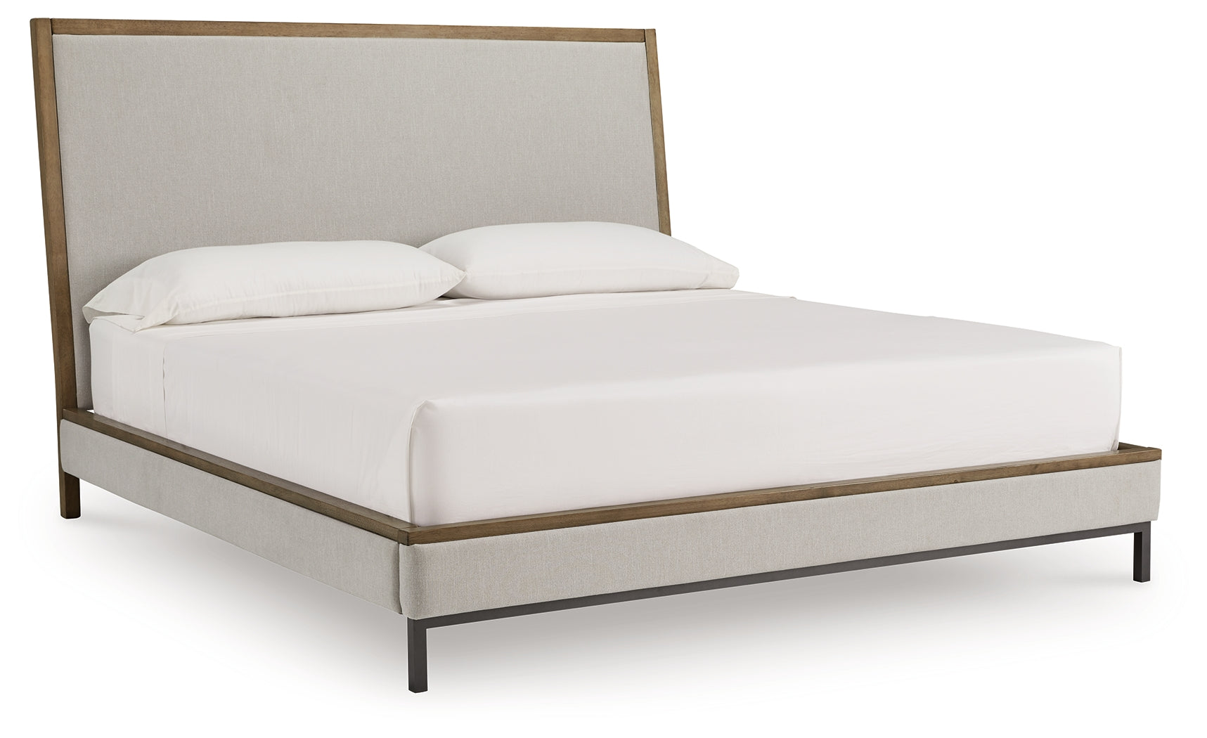 Tomtyn upholstered queen bed side view