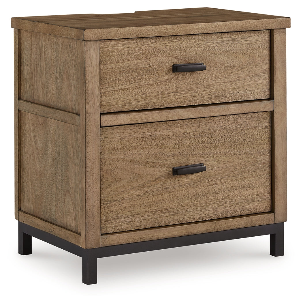 Tomtyn Nightstand angled side view with drawers closed
