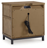 Rear view of Tomtyn Nightstand showing back panel