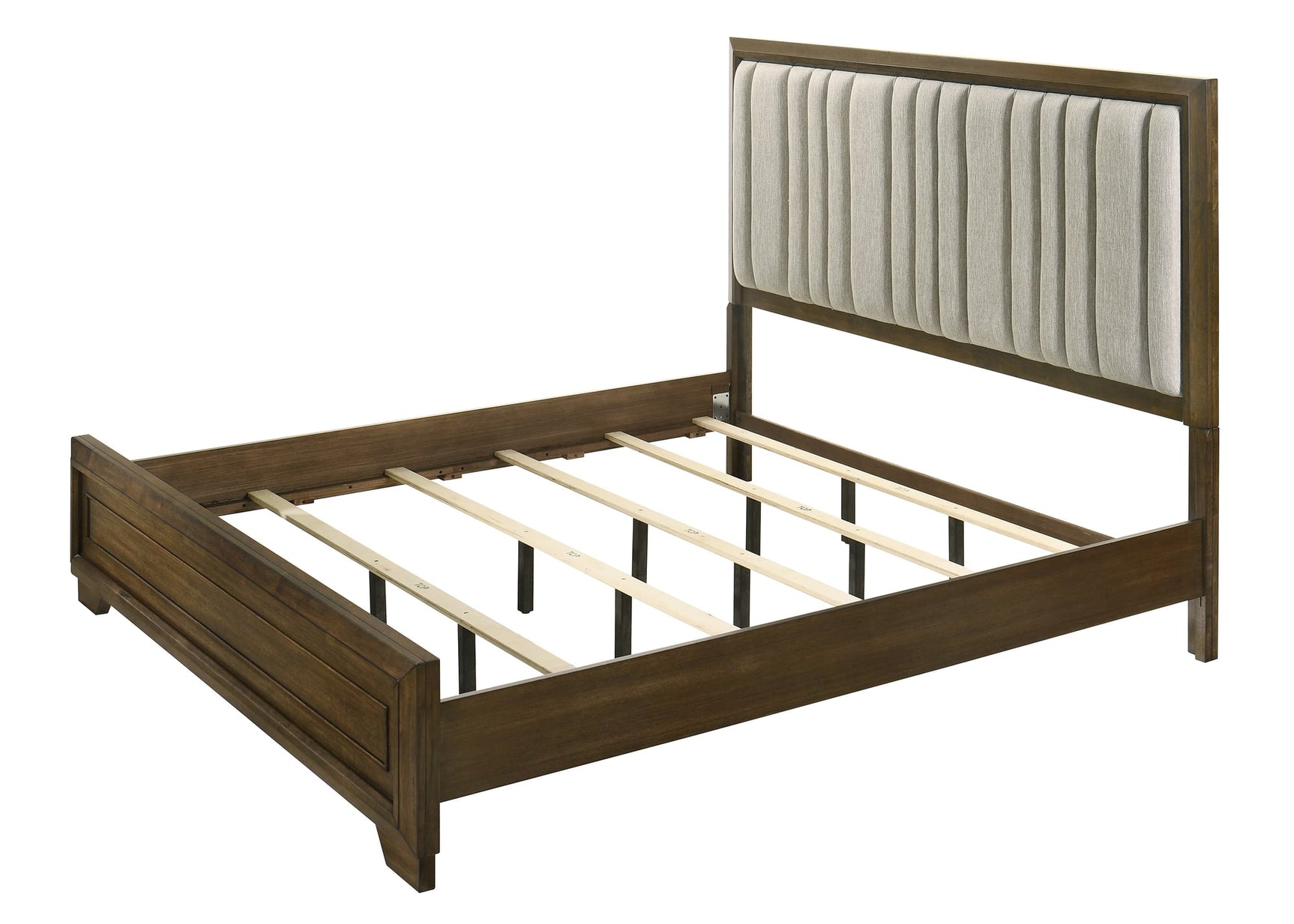 Lakecrest Brown Upholstered Panel Queen Bed view 3
