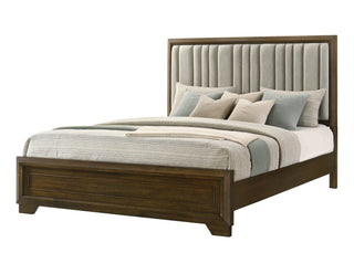 Lakecrest Brown Upholstered Panel King Bed from Decor Furniture