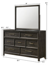Ethel Dark Brown Dresser and Mirror view 2