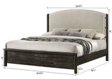 Ethel Dark Brown Upholstered Panel King Bed view 4