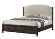 Ethel Dark Brown Upholstered Panel King Bed from Decor Furniture