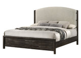 Ethel Dark Brown Upholstered Panel Queen Bed from Decor Furniture