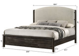 Ethel Dark Brown Upholstered Panel Queen Bed view 4