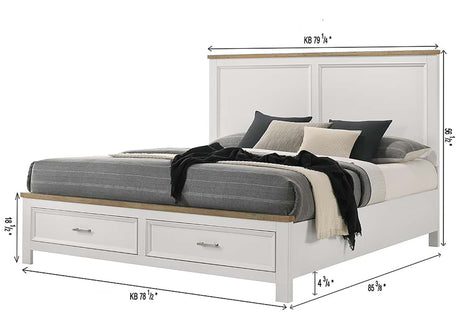 Aston White Storage Platform King Bed view 4