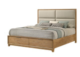 Florian light brown platform bed side angle