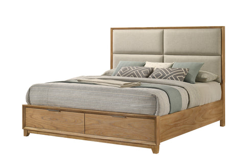 Florian light brown platform bed side angle
