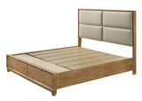 King size Florian upholstered platform bed with dresser and mirror