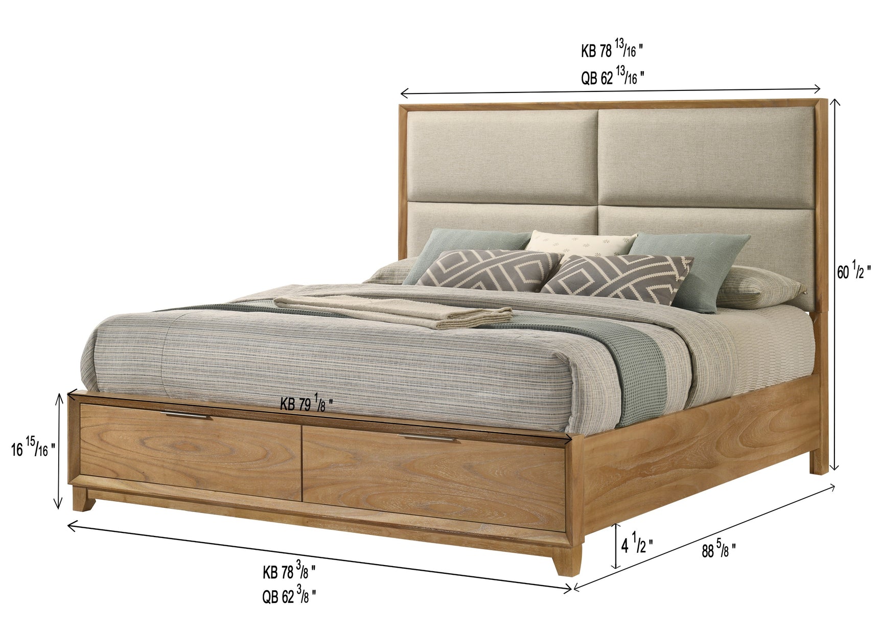 Florian bedroom set showing platform bed with nightstand