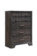 bedroom view of Jaymes Gray Storage Fabric Platform Bedroom Set bed