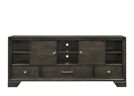 Jaymes Gray Upholstered Platform Queen Bed with Storage Drawers