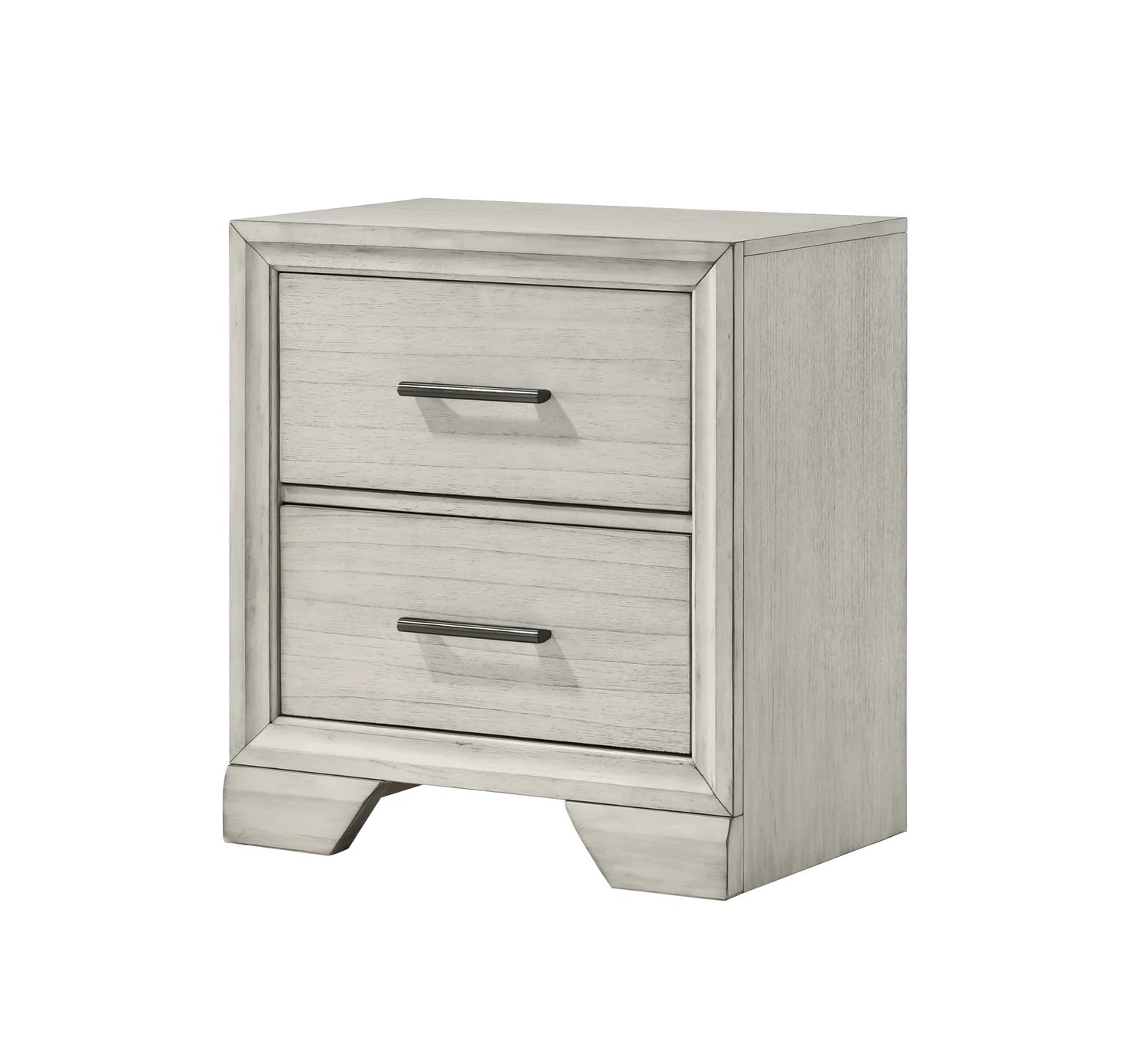 side view of Jaymes White Fabric Upholstered Storage Bedroom Set bed