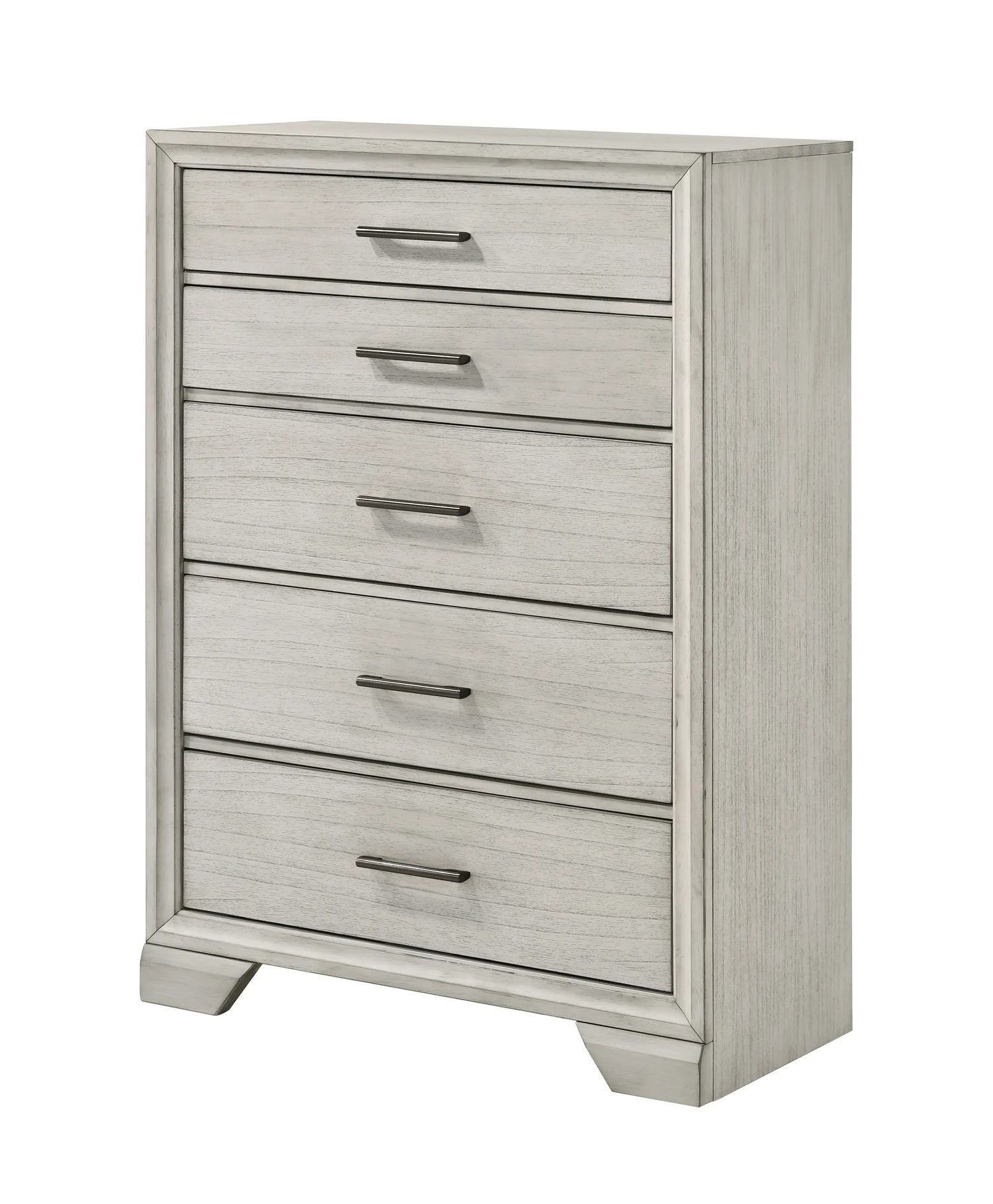 main view of Jaymes White Fabric Upholstered Storage Bedroom Set bed
