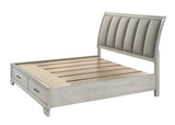 Jaymes White Upholstered Storage Bed king size main view