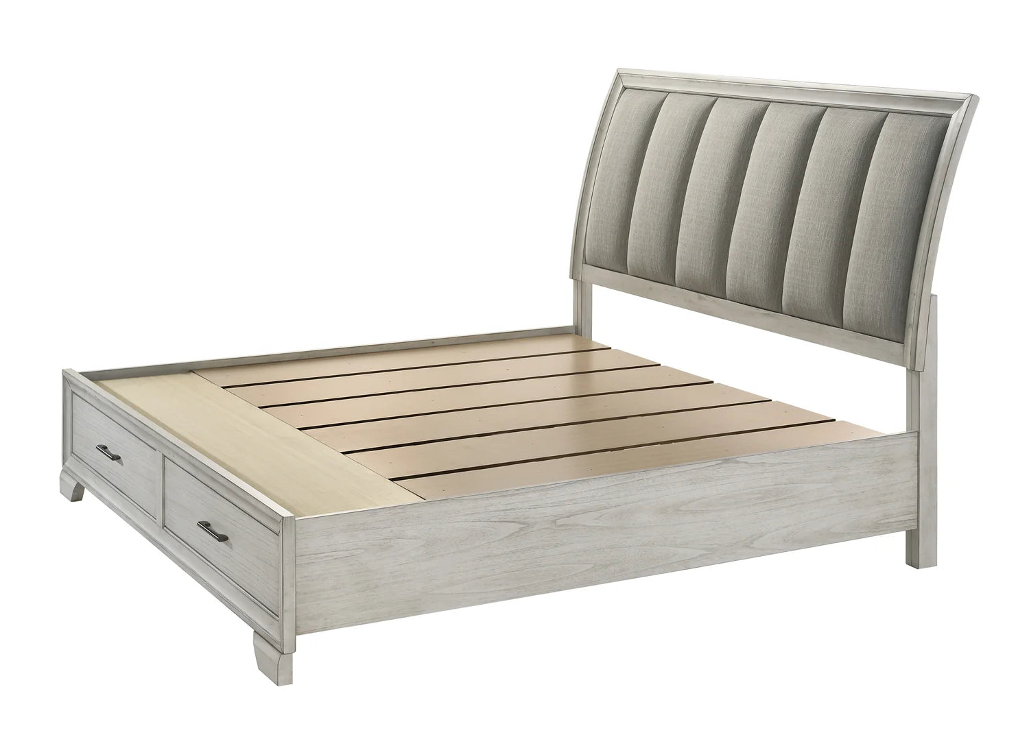 Jaymes White Upholstered Storage Bed king size main view