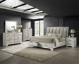 Jaymes White fabric upholstered storage bed main view