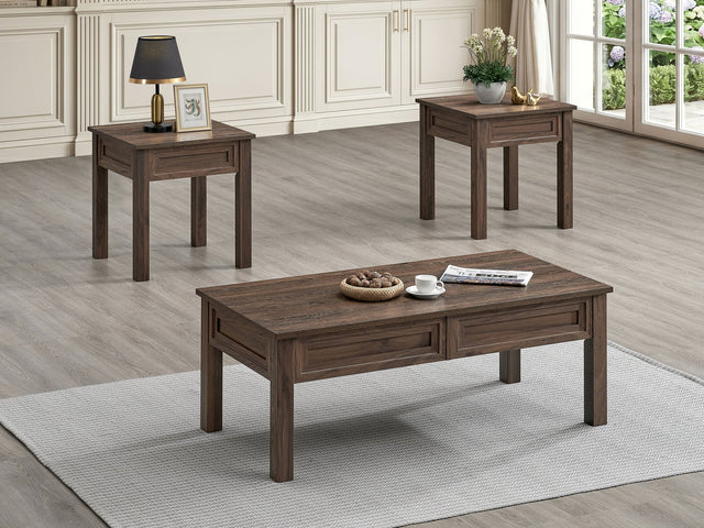 Lorraine 3-Piece Brown Coffee Table Set from Decor Furniture
