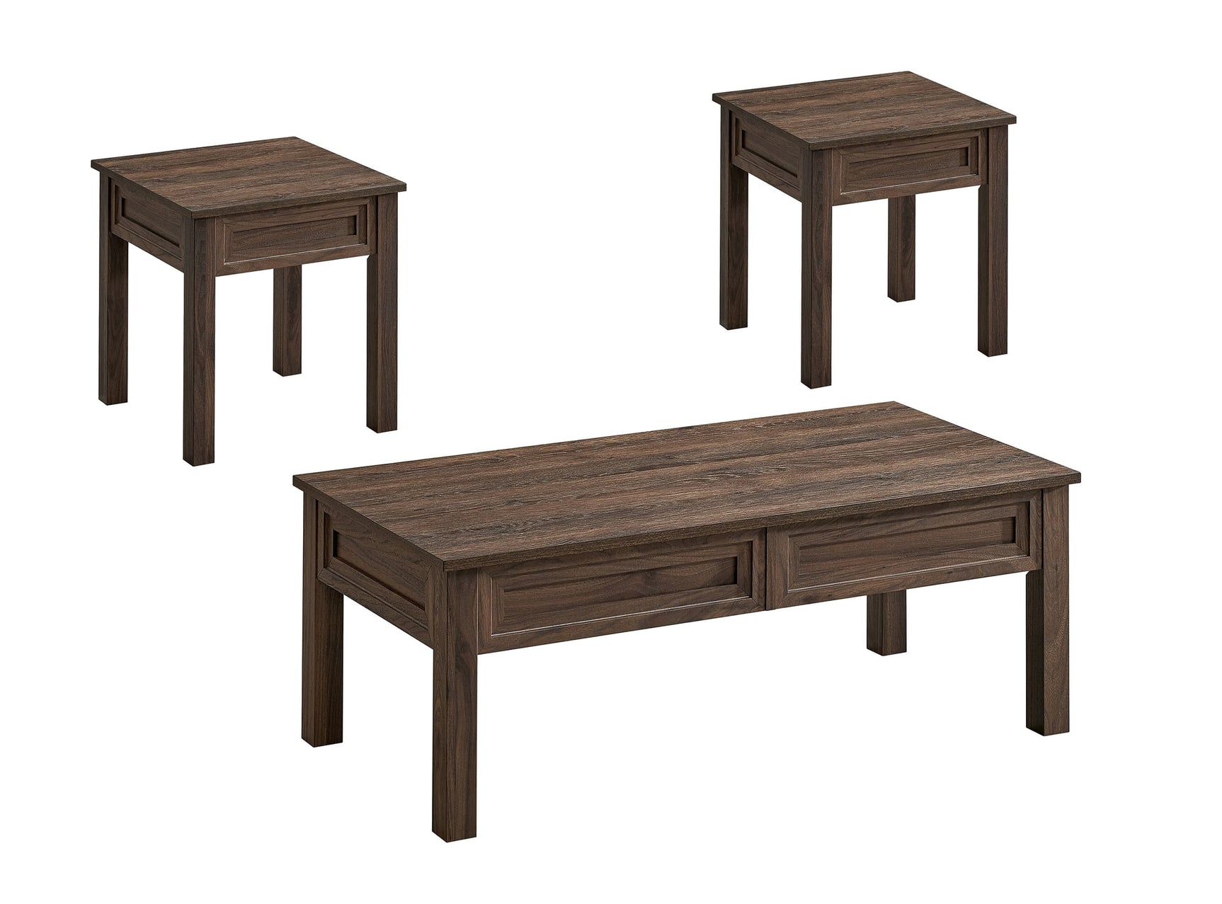 Lorraine 3-Piece Brown Coffee Table Set view 2
