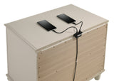 Aviana nightstand grain embossed drawer front detail