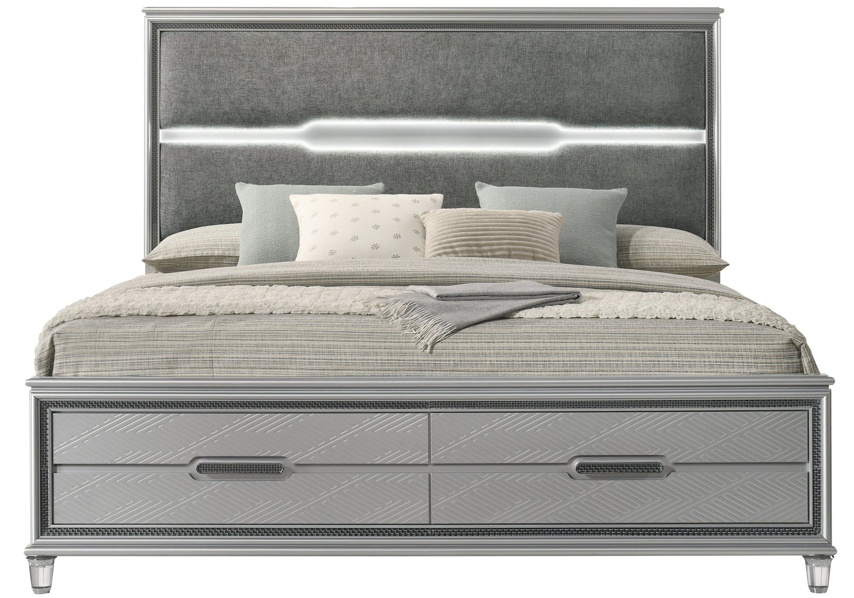 Amiri nightstand close-up showing charging ports