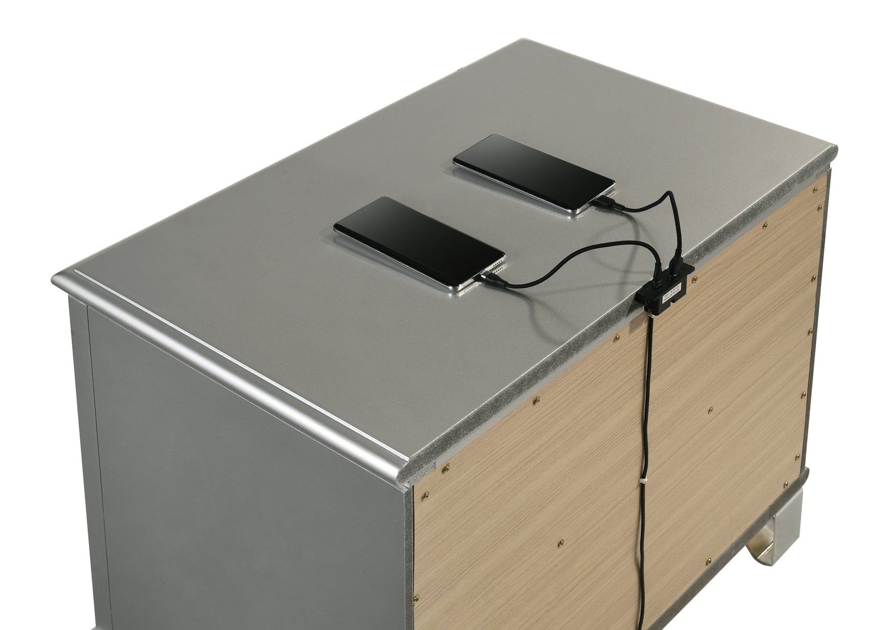 Amiri nightstand drawer open with built-in jewelry box