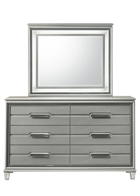 Amiri bedroom chest with decorative black-silver fiberglass frame