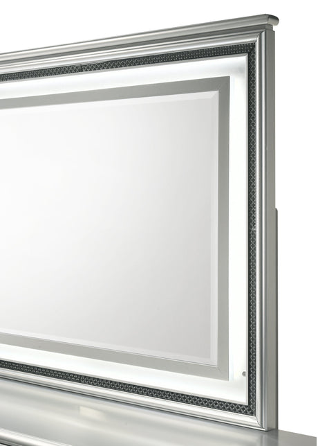 side view of Amiri Gray bedroom mirror