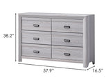 Adelaide Drift Gray Upholstered King Panel Bed angled view