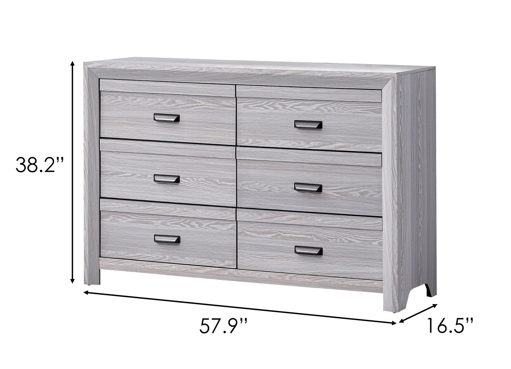 Adelaide Drift Gray Upholstered King Panel Bed angled view