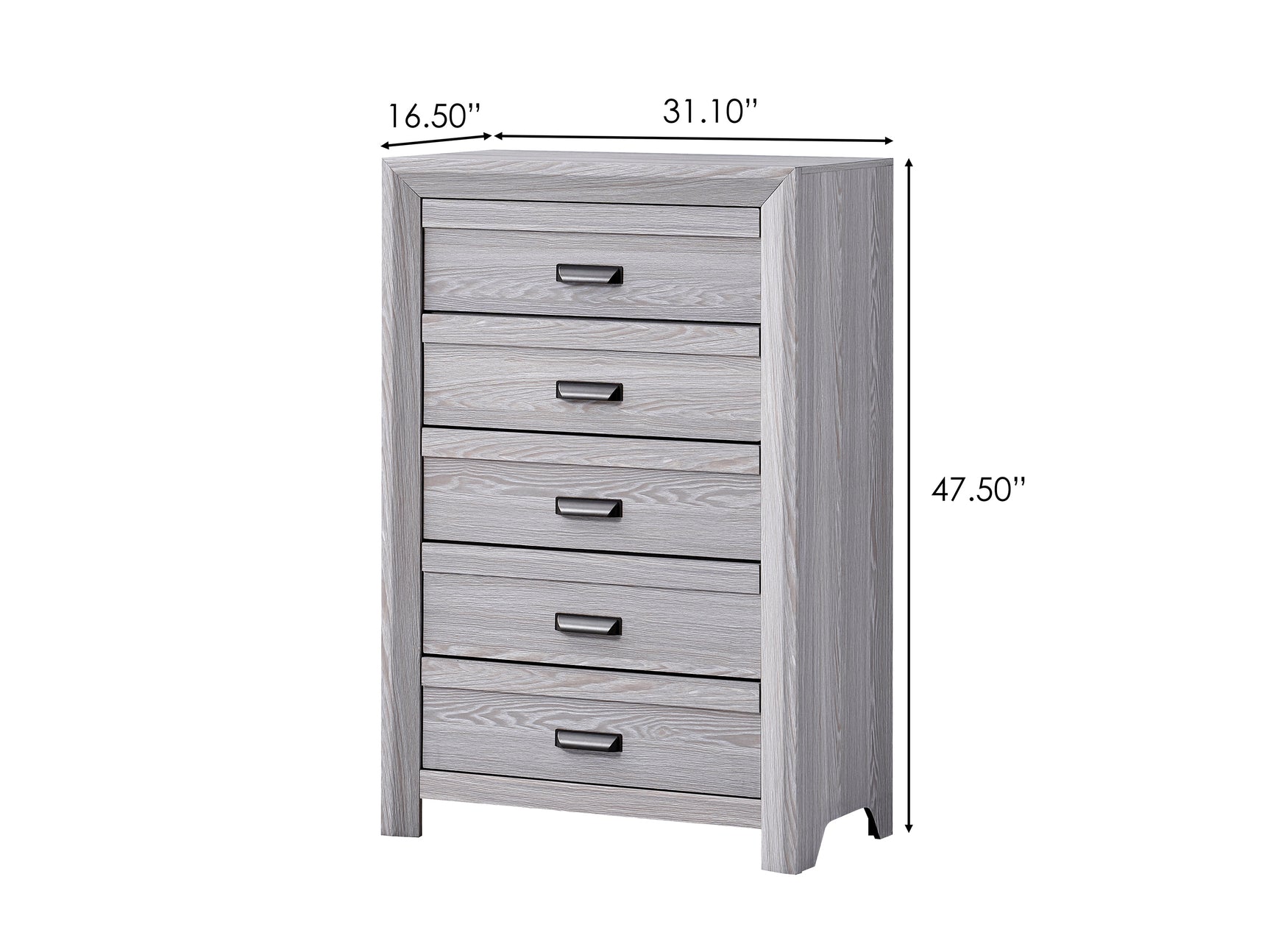 Adelaide Gray upholstered full panel bed front view