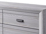 Adelaide Drift Gray Upholstered King Panel Bed angled view