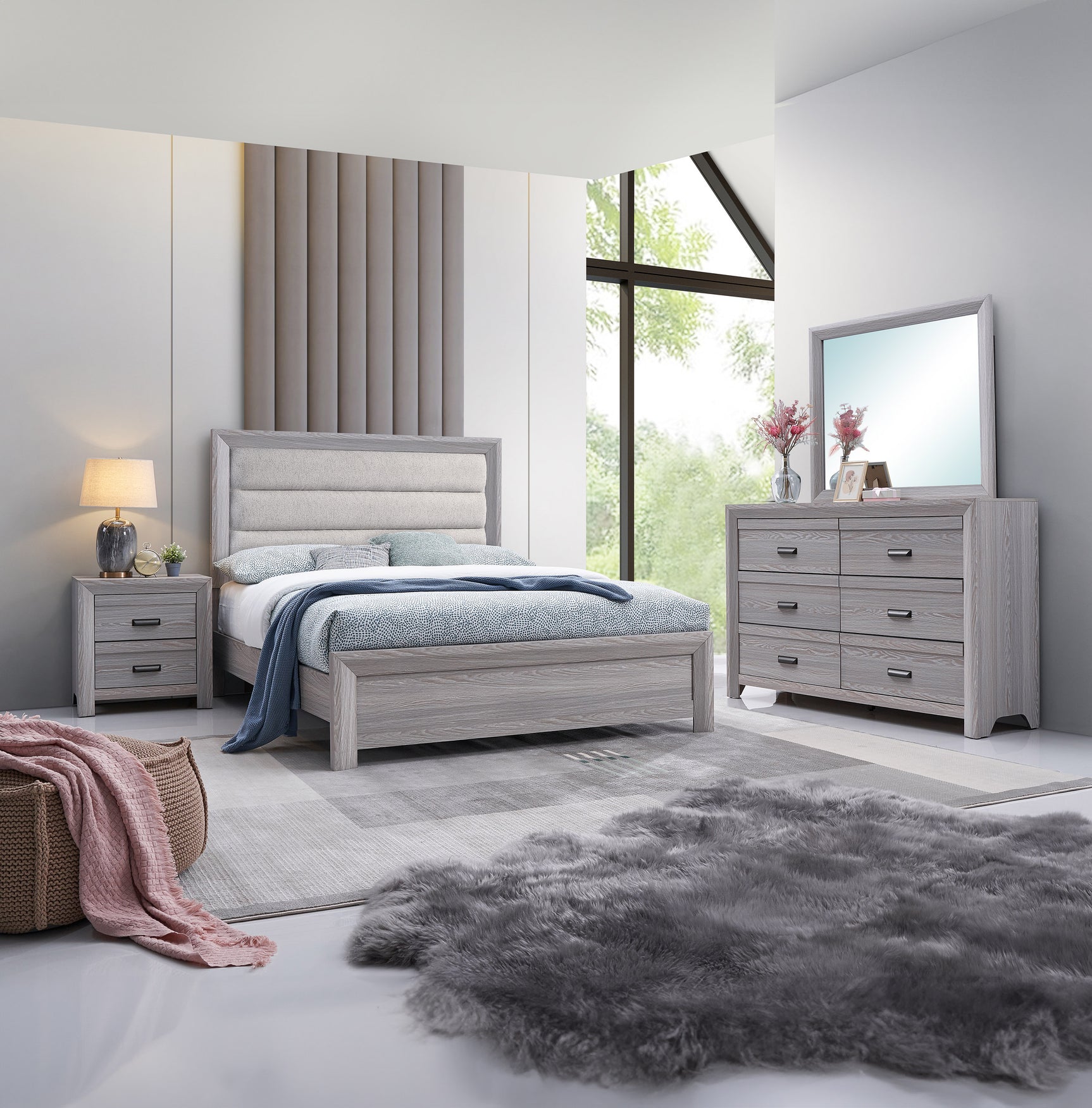 Adelaide full ensemble with dresser and nightstand