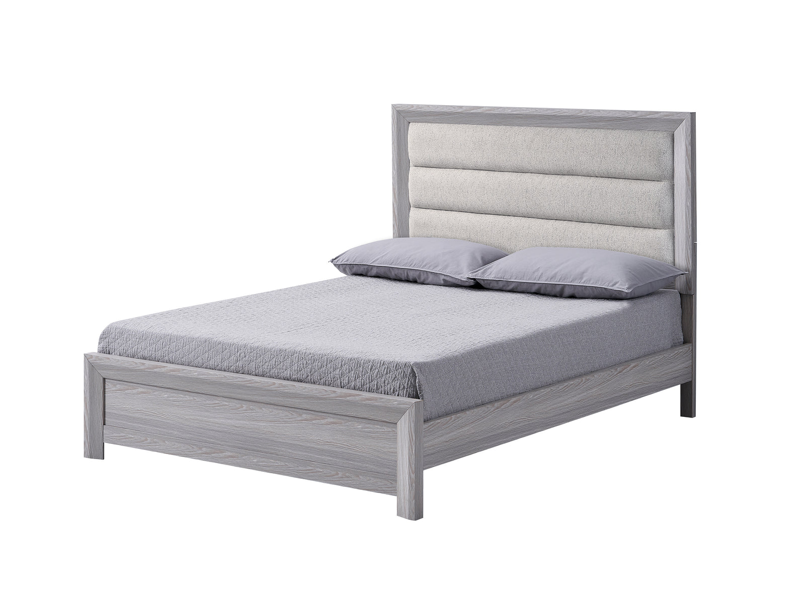Adelaide Gray Upholstered Panel Queen Bed