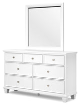 Side view of Fortman 7-drawer dresser