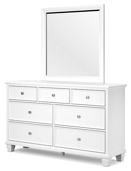 Side view of Fortman 7-drawer dresser