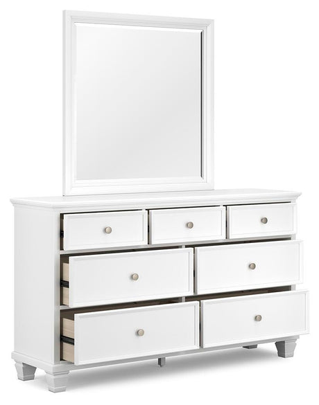 Fortman White Panel Bedroom Set angled view