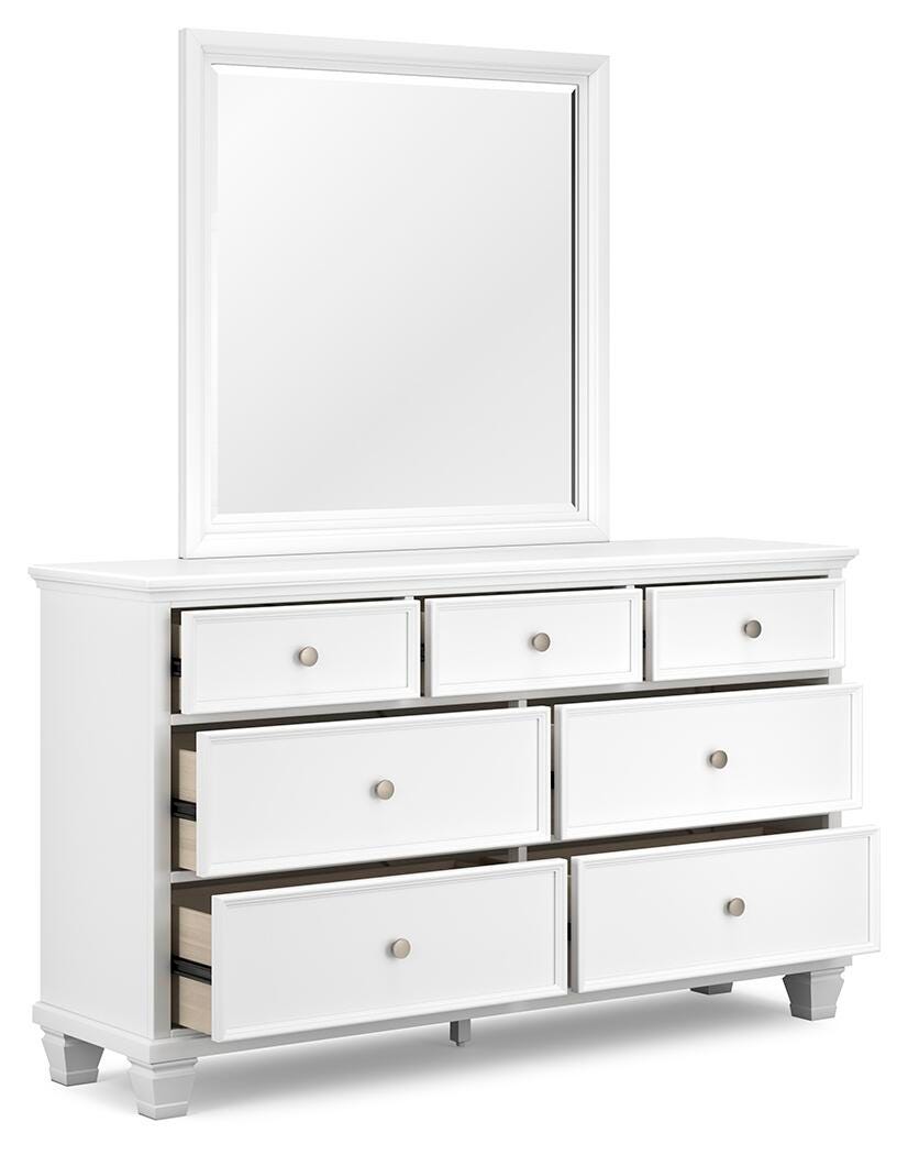 Fortman White Panel Storage Bedroom Set angled view